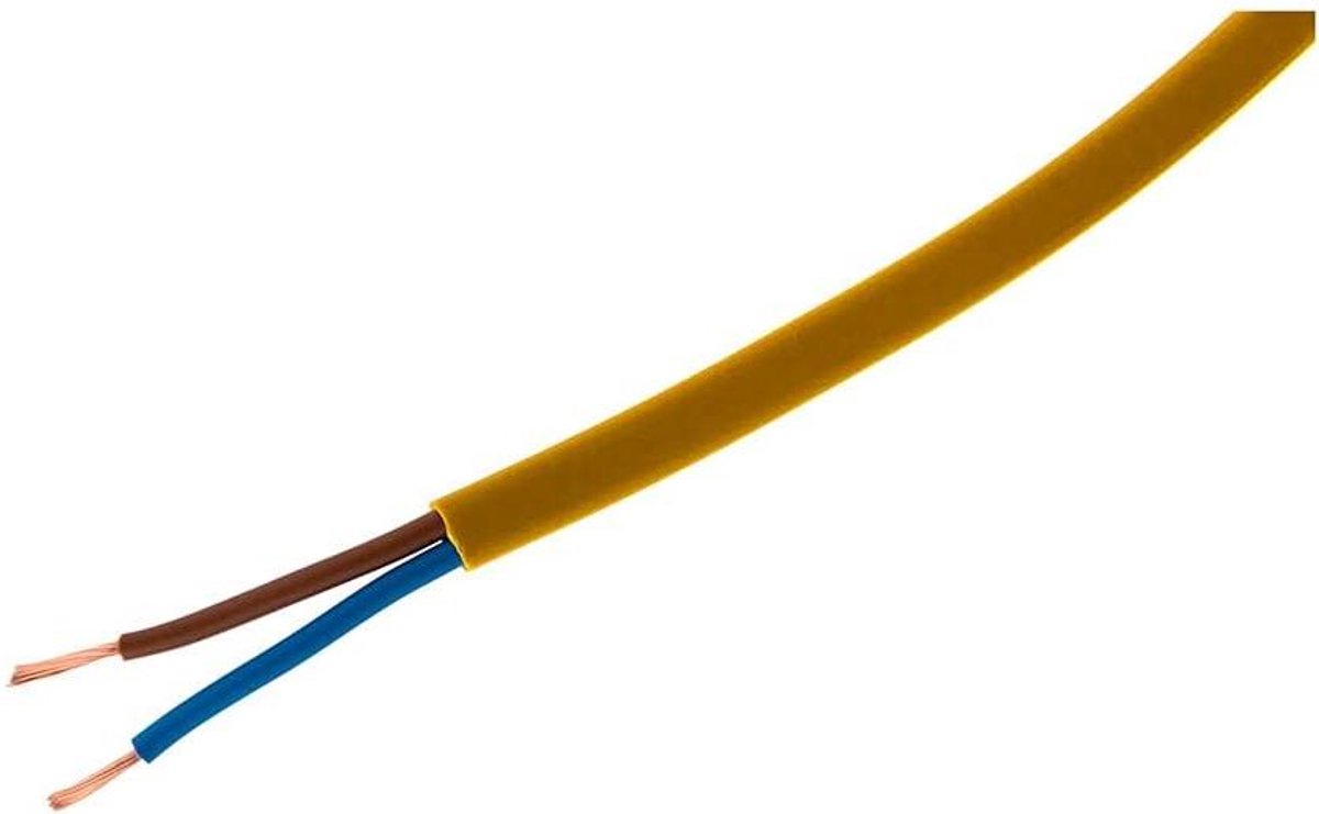 Verlengsnoer Platte Kabel H03VVH2-F 2x0.75mm² - 5 Meter Flexibel en Goudkleurig