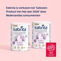 Twee blikken Kabrita 2 opvolgmelk met het 'Gekozen Product Van Het Jaar 2026' zegel.