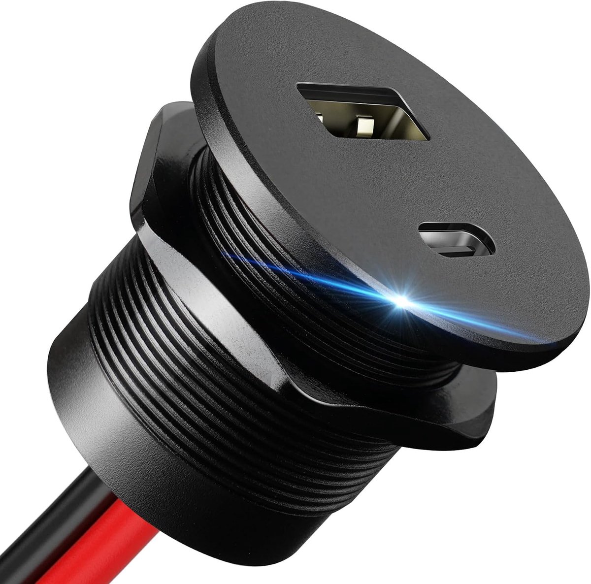 ​​CamperXlite USB-stopcontact 12V aluminium - Dubbele 18W QC 3.0 & 30W PD 3.0 snellader voor caravan, boot, jacht, busje, aanhanger, vrachtwagen en reisvoertuigen
