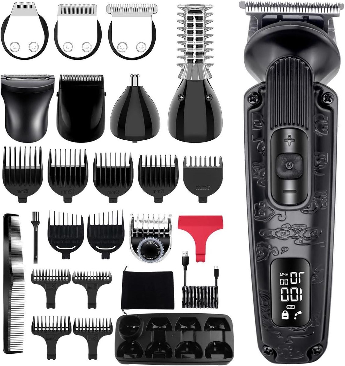 Grooming Set - Elektrische Trimmer - Persoonlijke Verzorging - 8-in-1 Multifunctioneel - 180 Min Gebruik - Zwart