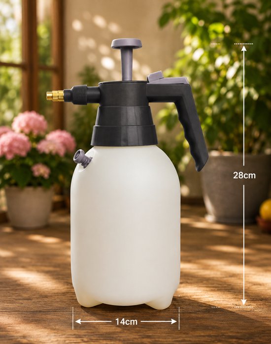 TUKAN Drukspuit 1,5 L - Plantenspuit & Sproeifles voor Huis, Tuin & Terras - 3 bar - Verstelbare messing sproeikop - Handige pompfles voor plantenverzorging — afbeelding 2