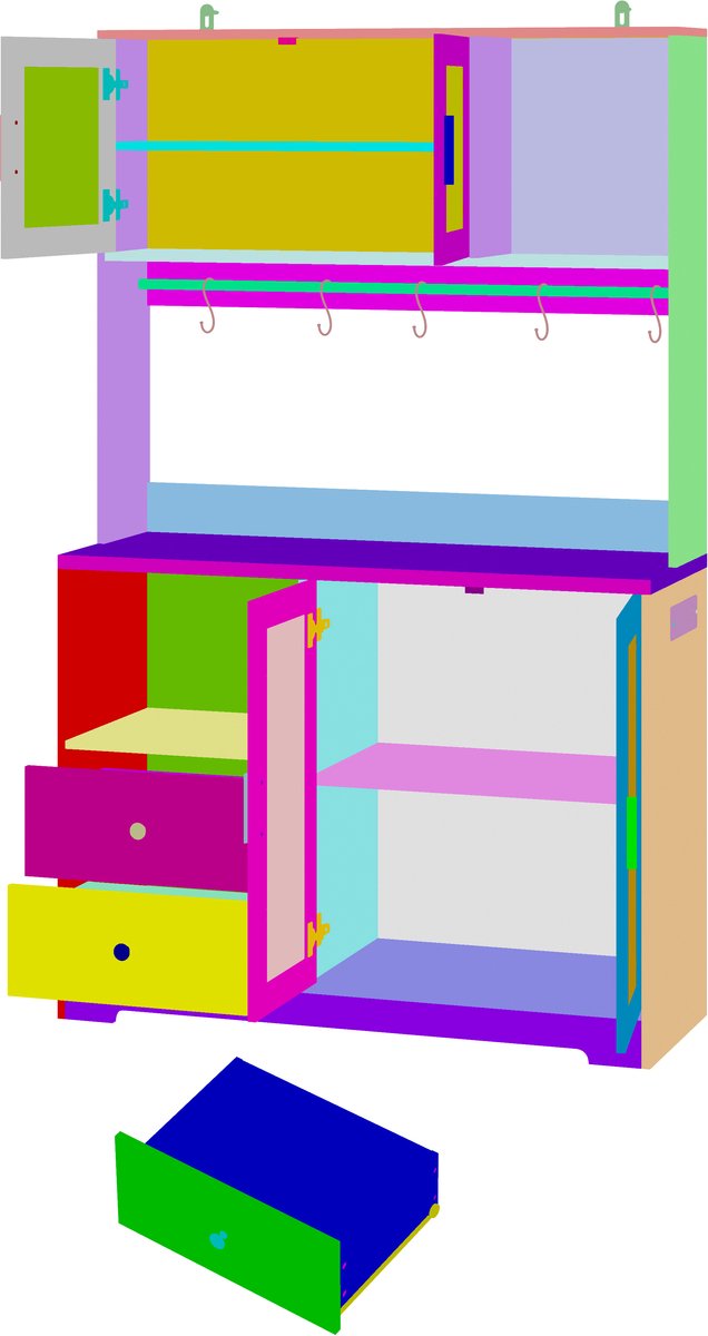 Hochschrank Küchenschrank met LED en USB - Design Kast met Glasdeuren en Weinrek - MDF - Zwart - 110x40x178 cm