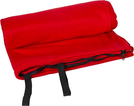 Fleece slaapzak - Zomerzak - Kamperen en reizen - Dubbel te ritsen - 190 x 81 cm - Rood — afbeelding 3