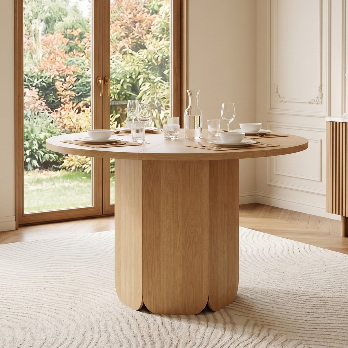 Eettafel - Runder Esstisch 120 cm Oak - Skandinavische Stijl - Meubel voor 4-6 Personen