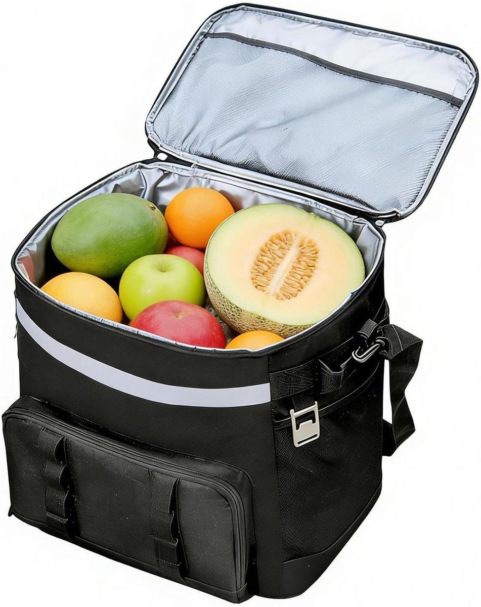 Rollende Koelbox - Koelbox met wielen - Picknick en Reizen - Waterdichte EVA-voering - 35 liter - Zwart