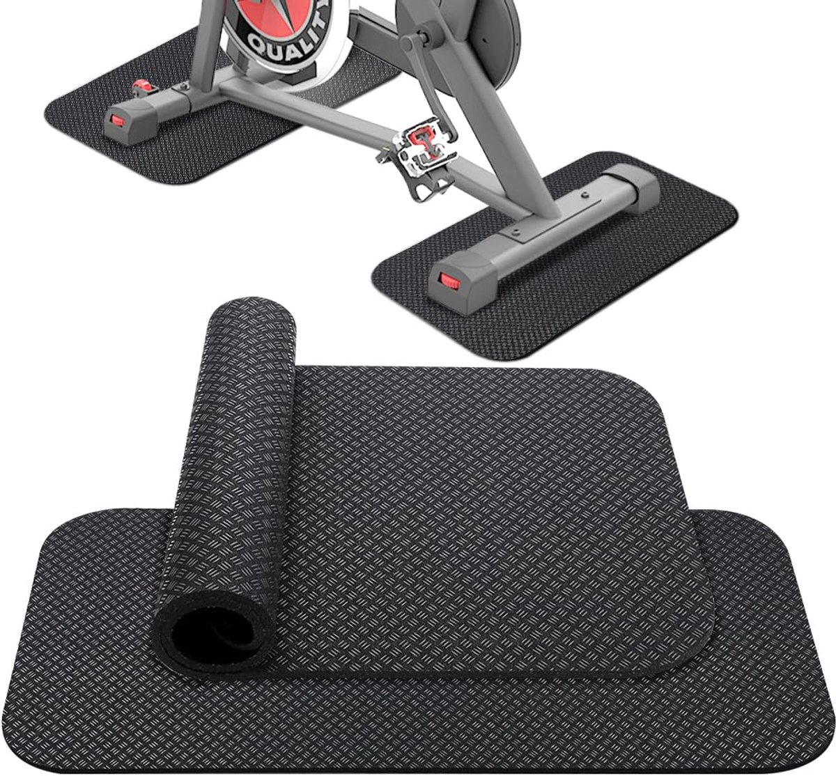 Beschermmatten fitnessapparaten 63,5 x 30 cm - 5 mm gymnastiekmat - antislip - bescherm uw vloer - SnelShoppen