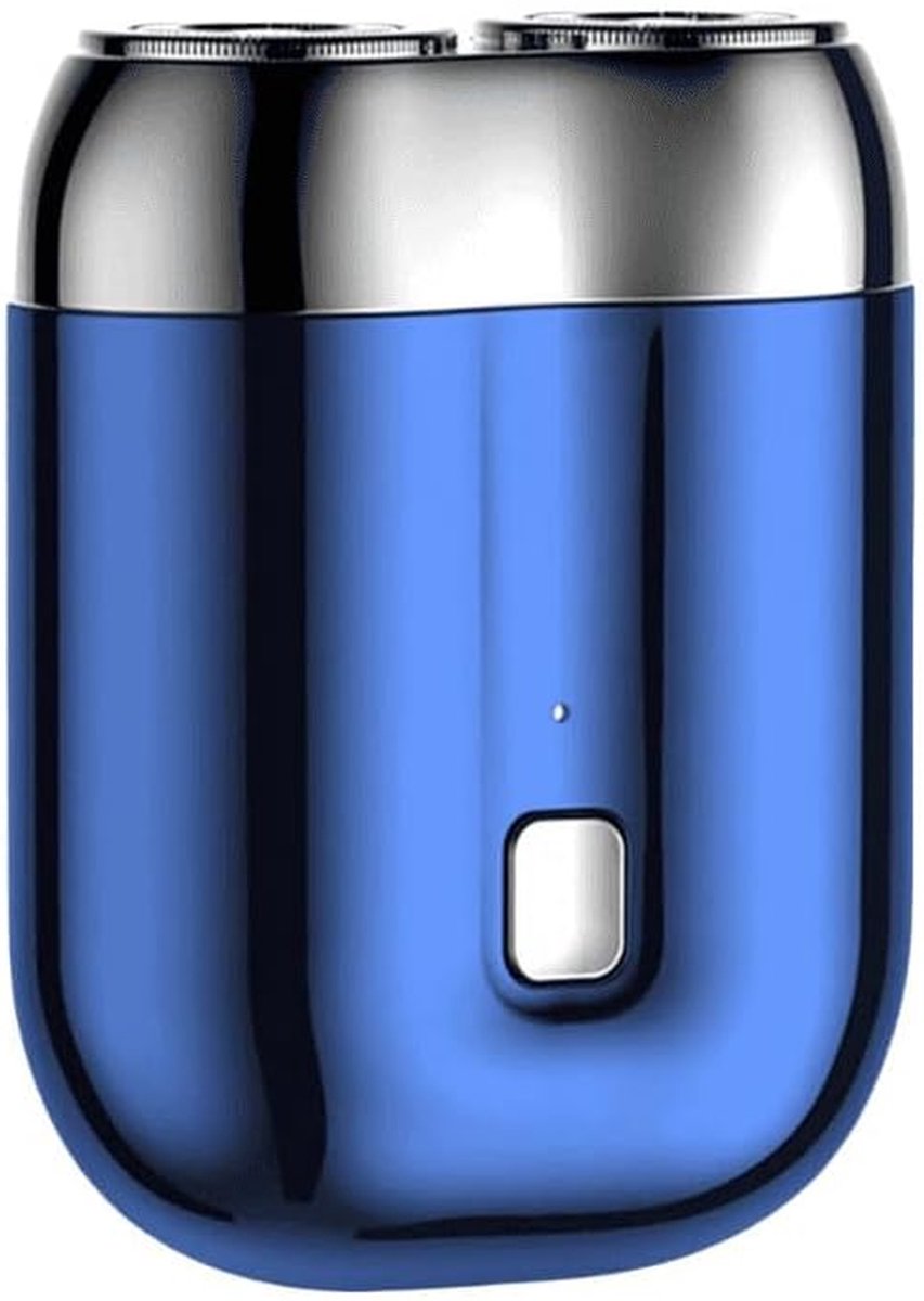 Elektrisch scheerapparaat - Dubbele kop scheerapparaat - Dagelijkse scheerbeurt - 360° flexibele kop - 7500 omw/min - Blauw