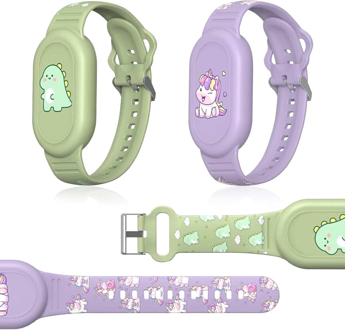 Set van 2 armbanden voor Galaxy Smarttag 2, kinderarmband voor Samsung Tracker Smart Tag 2, geschikt voor kinderen en ouderen (groen en paars)