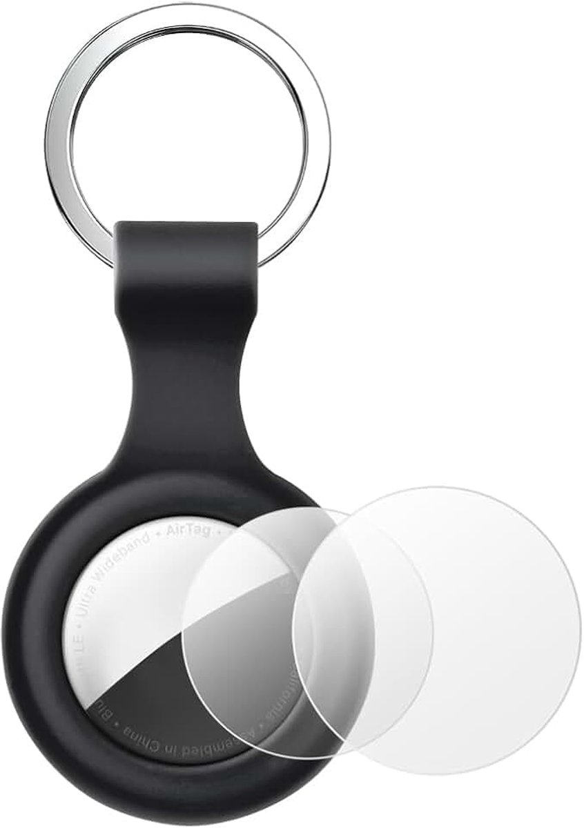Beschermhoes voor AirTag - Leder/Kunststof/Siliconen/TPU Sleutelhangerhoesje, Compatibele Houder (Niet Inbegrepen)