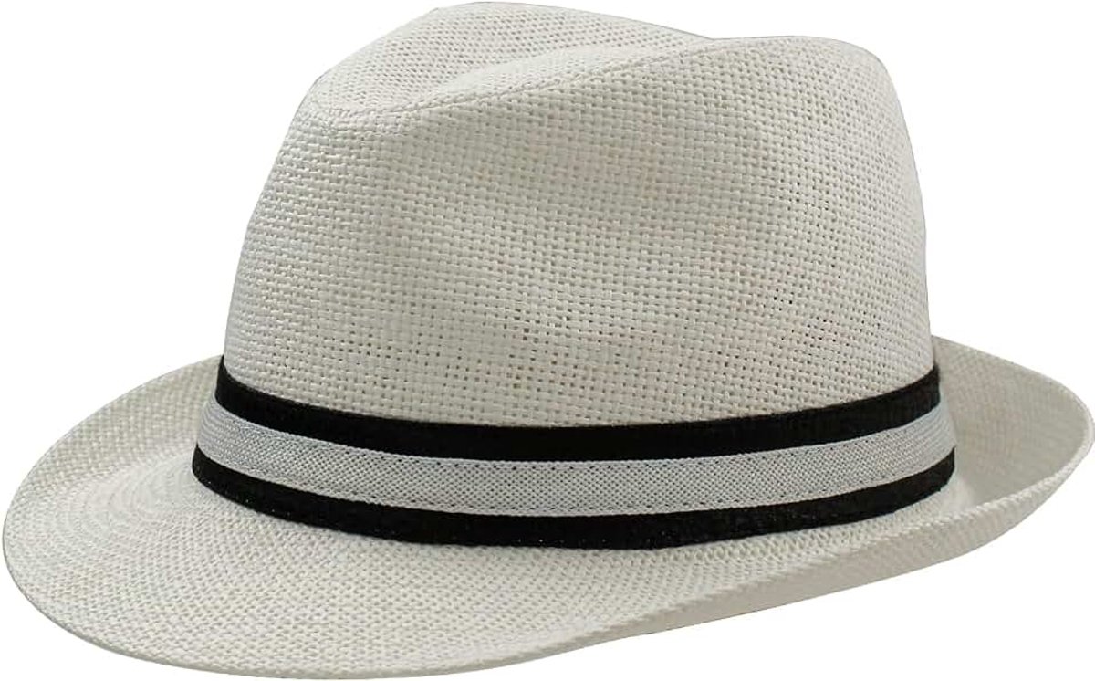 Fedora Borsalino Strohoed voor heren, dames, trilby, panama, zomer, strand, korte rand, modieus, uniseks
