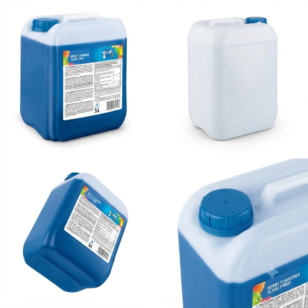 ONE SLUSH Blauwe Bessen Siroop 5 L – Bosbessen Siroopconcentraat voor Slush-machines | Granita, Frozen Drinks, Drankenautomaten en Horeca | 1:7, geeft 40 L Met Kajal Sticker