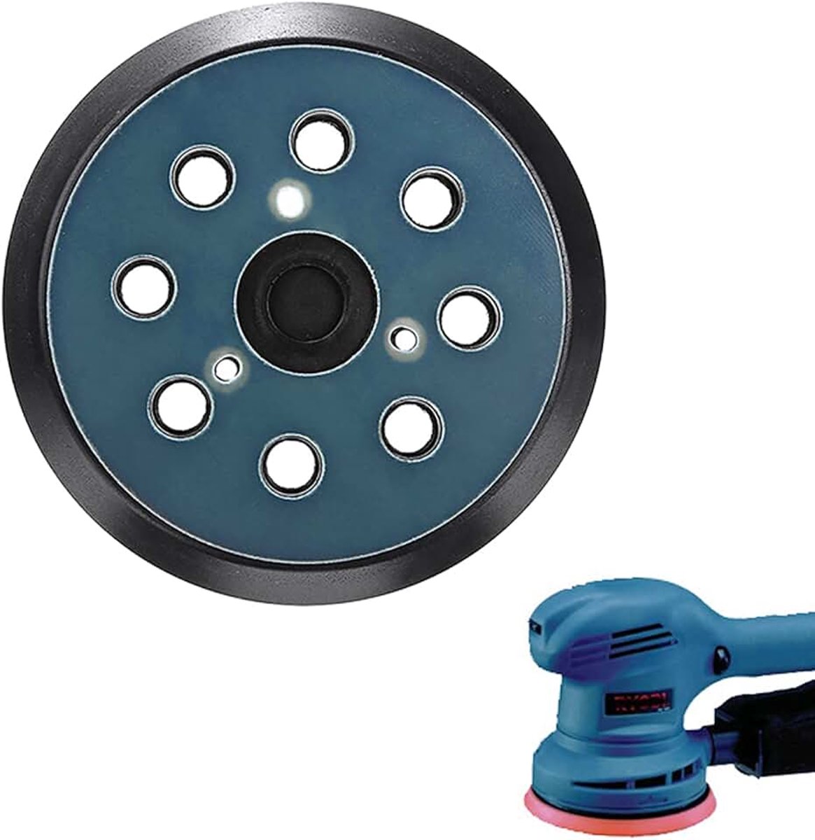 1 Stuks 8 gaten schuurpad haak en lus schuurpad,8-Gaats Schuurpad Vervangende Pad, voor Makita BO5030 BO5031 BO8041 BO5041 BO5041 (125mm)