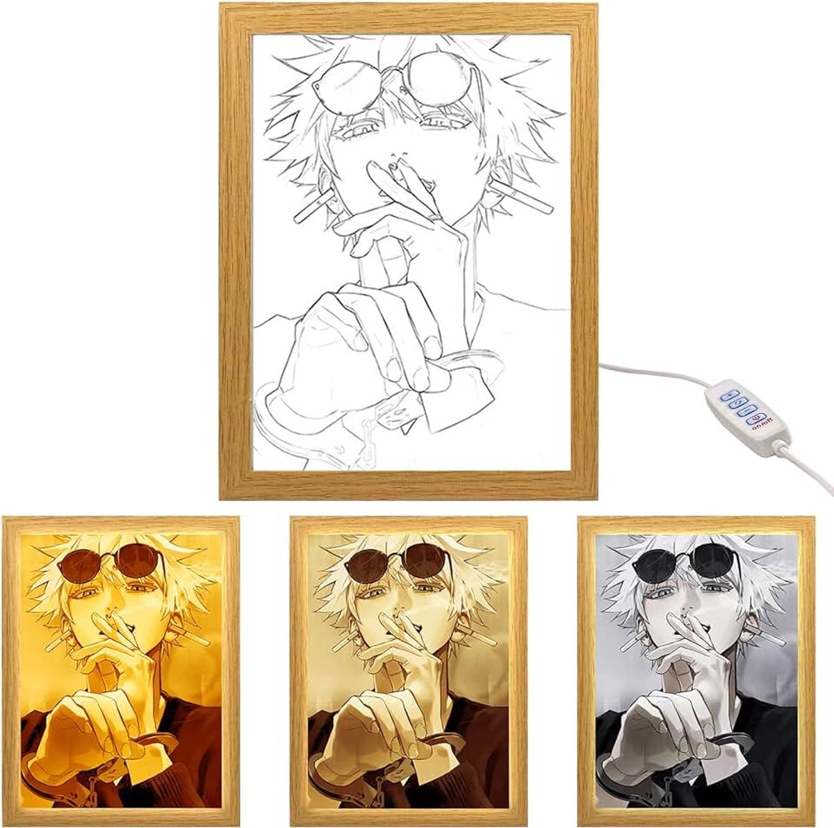 Anime Decoratieve Schilderij Satoru Gojo, Creatieve Fotolijsten, Huisdecoratie voor Woonkamers, Slaapkamers en Cafés, Stijl 9