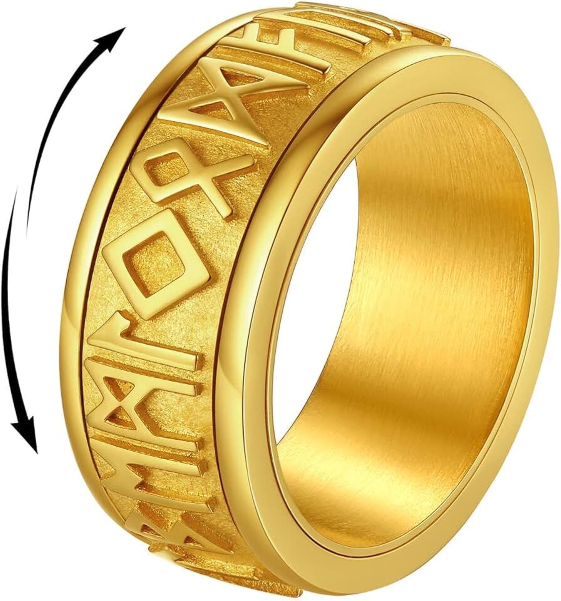 Ring voor dames en heren, anti-angst ring, anti-stress ring voor heren, draaibaar, maat 14 - 32, roestvrij staal, kleur: zilver/goud/zwart/meerkleurig, geschenkdoos