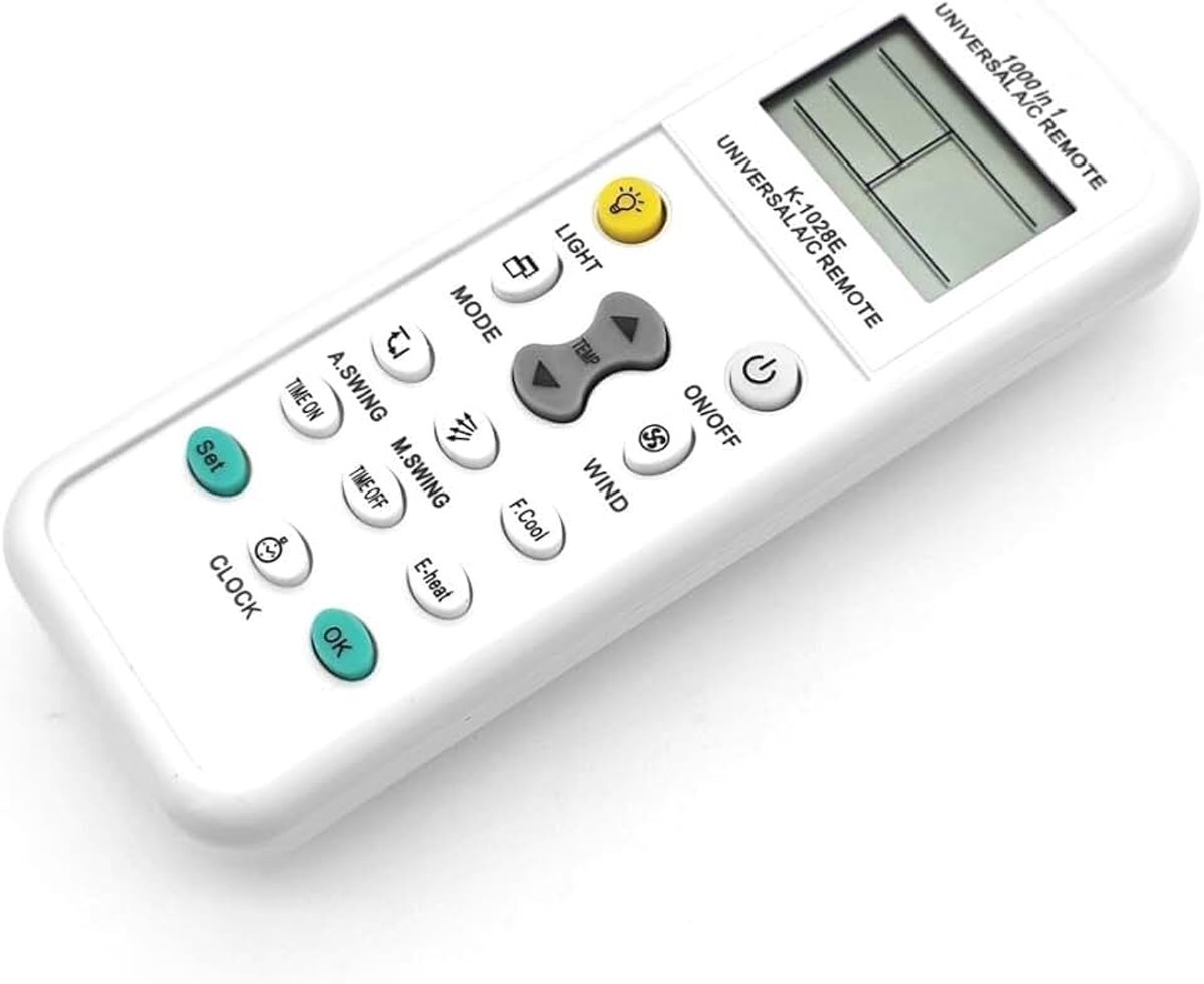 Universele vervangende afstandsbediening voor airconditioners, 1000 in 1 A/C-afstandsbediening voor Fujitsu, voor SHARP, voor Daikin, voor LG, voor Hisense, voor Gree, voor Midea, voor Sanyo