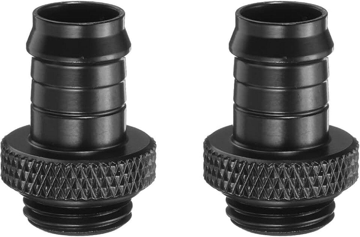2 stuks waterkoelingsslangaansluiting G1/4 inch schroefdraad 9,5 mm OD PC waterkoelsysteem zachte slangaansluitingen slangaansluiting voor PC waterkoelsysteem, zwart