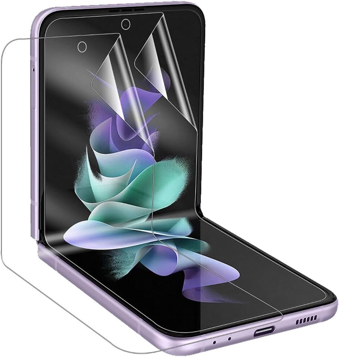 Displaybeschermfolie voor Samsung Galaxy Z Flip 3 / Z Flip3 5G (6,7 inch), [niet glas] hydrogel film helder HD zacht TPU beschermfolie [zeer gevoelig]