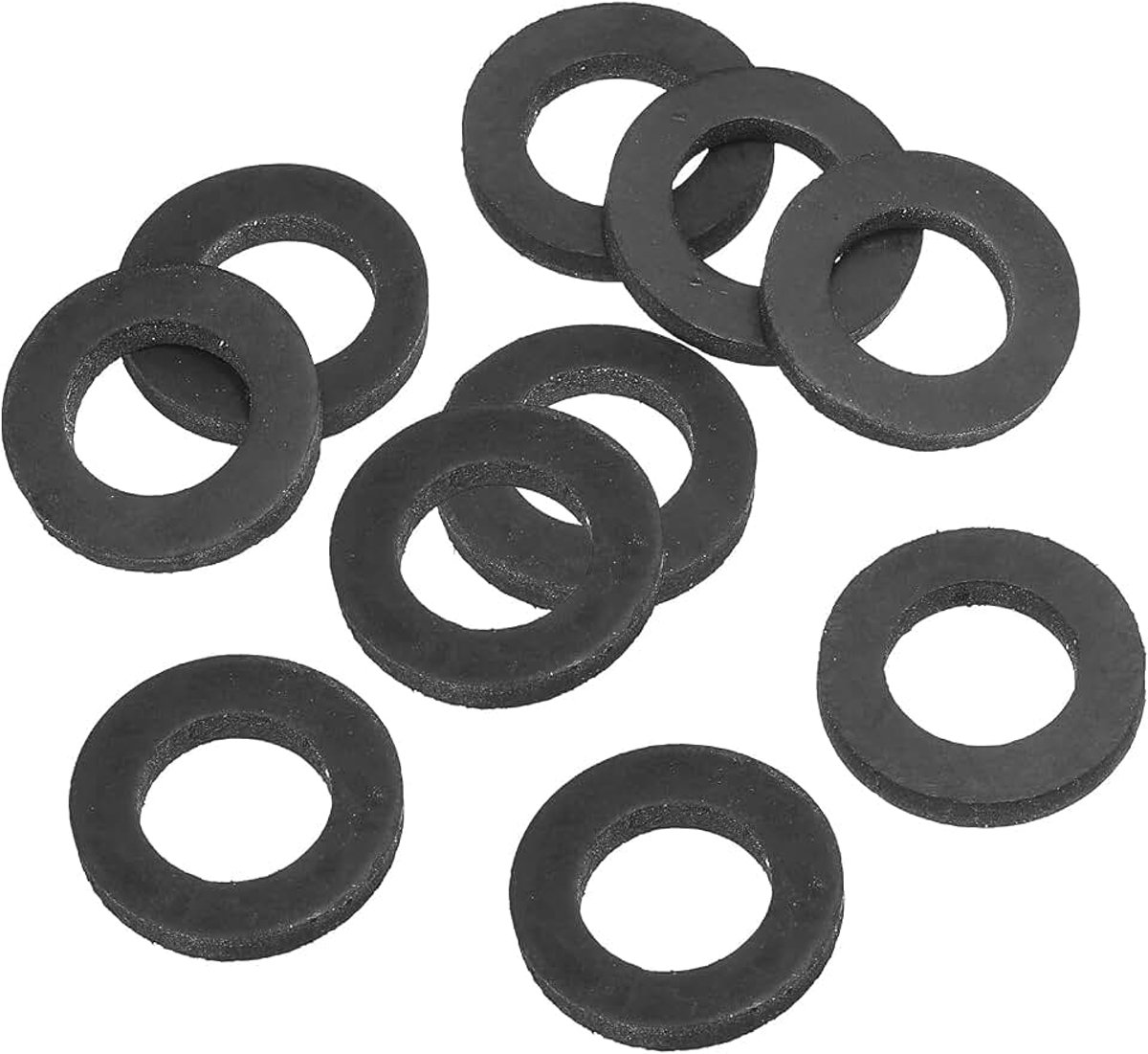 Rondelle Plate En Caoutchouc M14, Set Van 10, Binnendiameter 14mm, Buitendiameter 24mm, Dikte 3mm, Afdichting Voor Kraan, Buis, Klemverbinding, Zwart