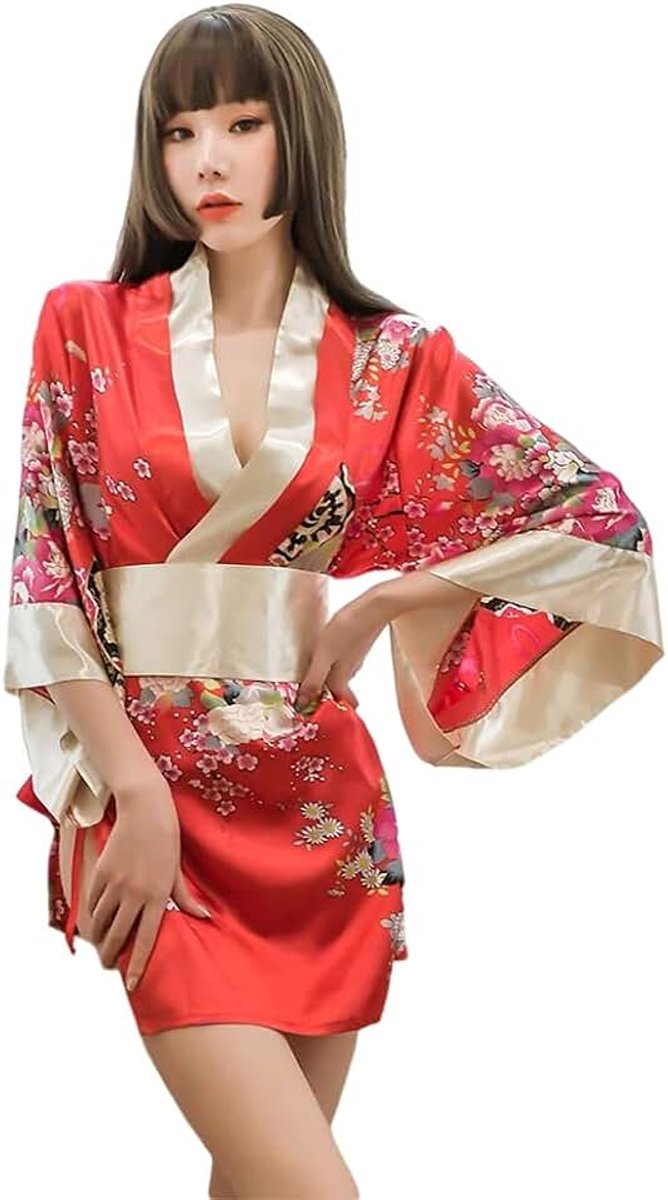 Traditionele Japanse Kimono Stijl Gewaad Yukata Kostuums Pyjama Sexy Cosplay