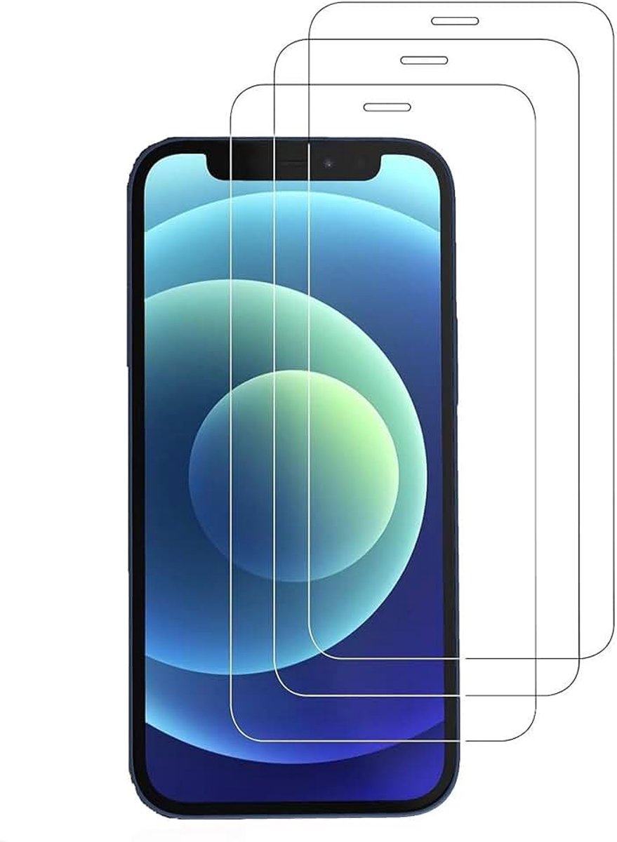 Pack van 3 gehard glas schermbeschermer voor iPhone 12 Mini schermbeschermer film anti-kras 9H hardheid HD schermbeschermer 13,7 cm mobiele telefoon hardheid glas ultrahelder ultrabestendig