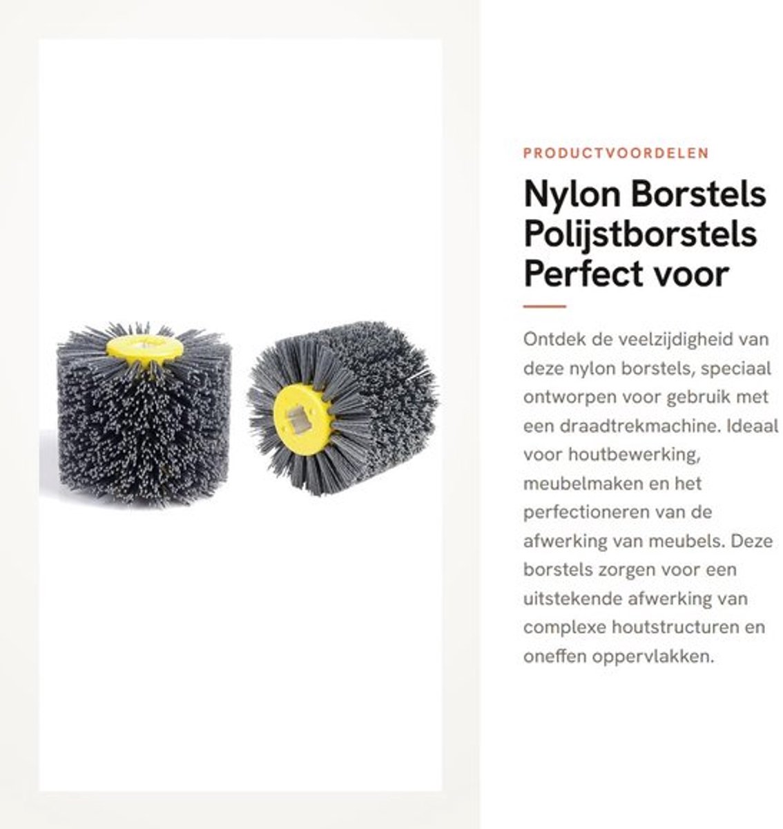 Polijstborstel Nylon - 80 Grit - Schrobborstel - Houtbewerking - Meubelafwerking - Voor onregelmatige oppervlakken - Hoge duurzaamheid - Schuurborstel