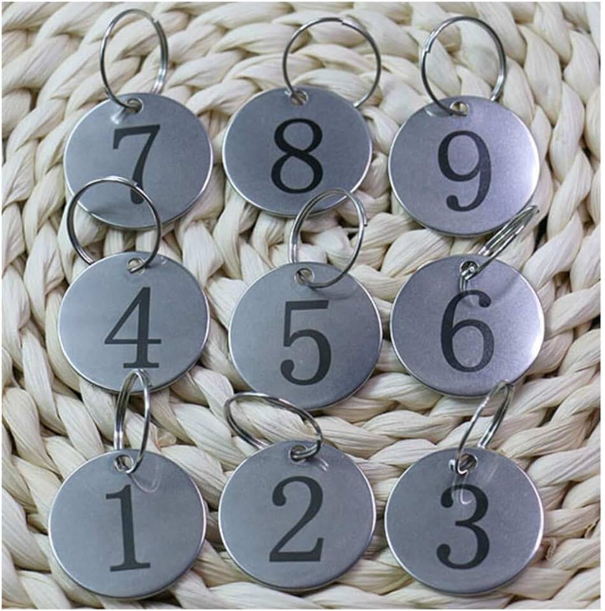 Roestvrij staal genummerde tags Sleutelhangers ID-tags genummerde sleutelhangers (1-50)