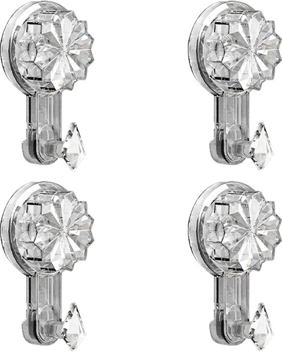 4 stuks zware zuighaken - geen boorlijm voor muren, glas en tegels | Houdt handdoeken, gewaden, gebruiksvoorwerpen, planten veilig vast in badkamer, keuken, woonkamer
