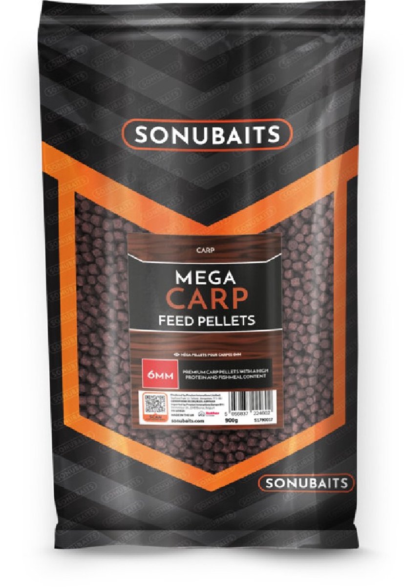Sonubaits Mega Carp Pellets – Premium Karperpellets met Hoog Eiwit- en Vismeelgehalte - Maat : 6mm
