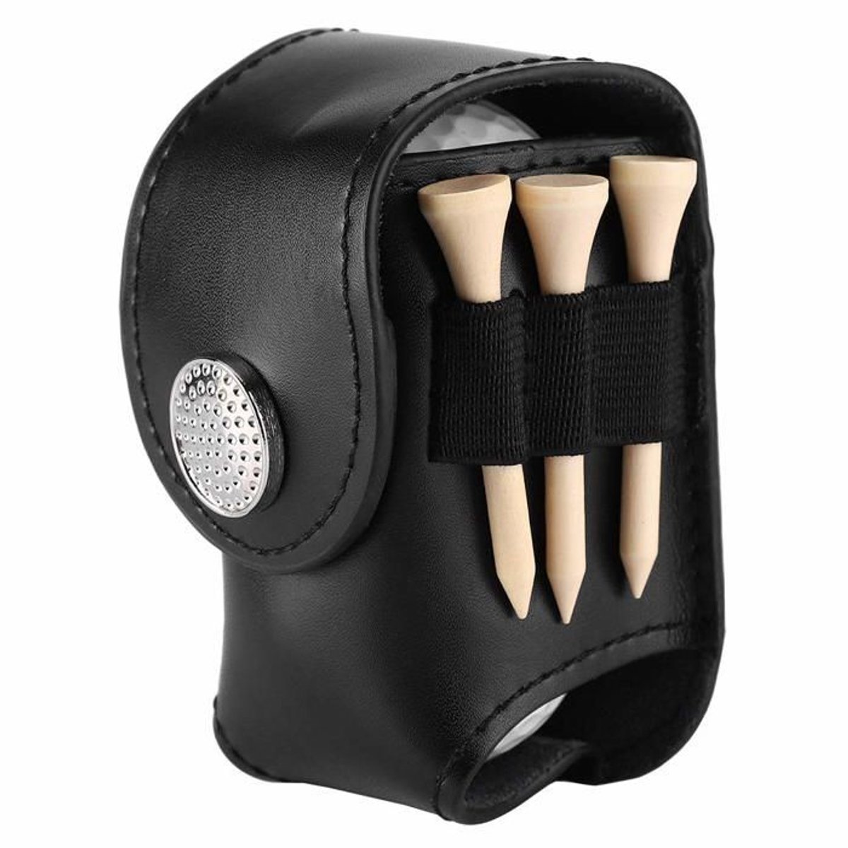 Zwarte golfbalclip, golftas, golfrek, golftee, opbergtas Geschikt voor golfaccessoires