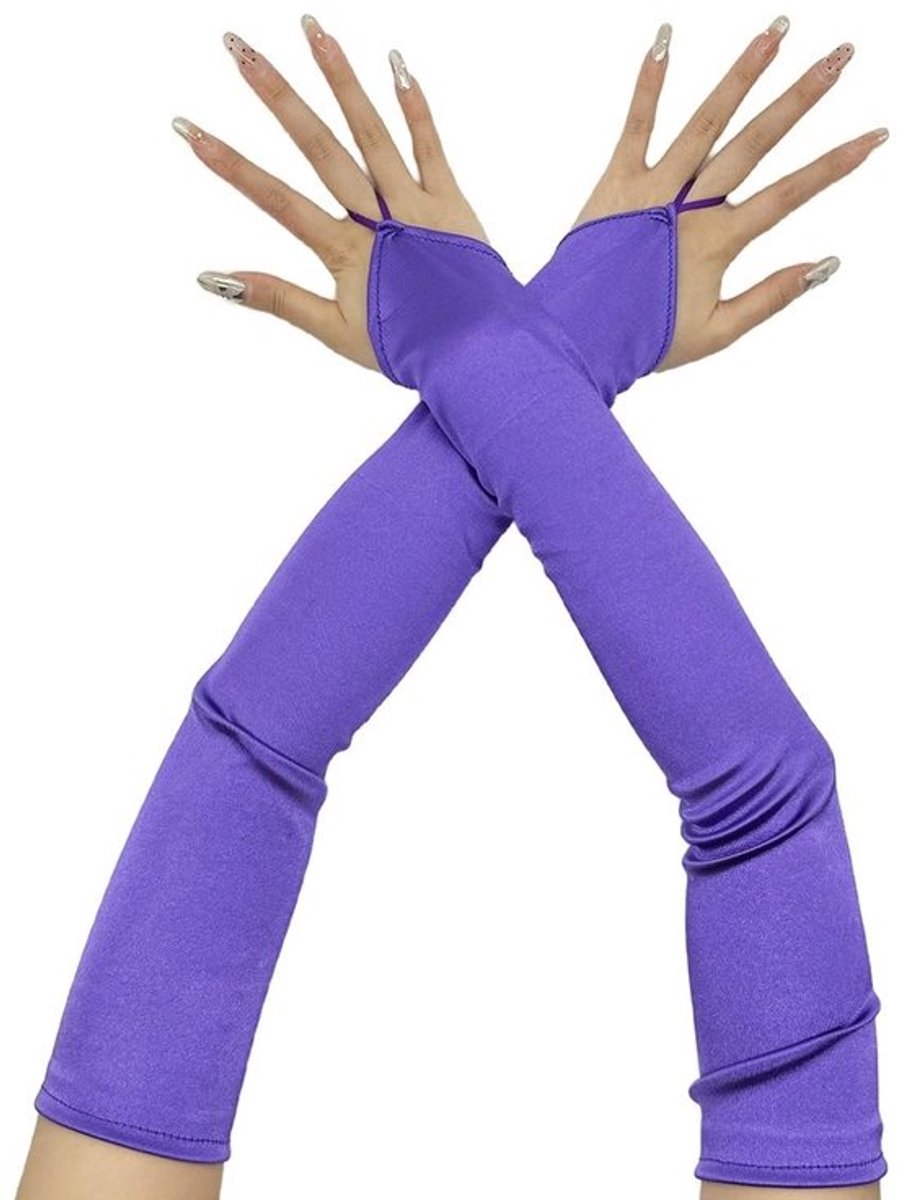 Vingerloze Handschoenen Dames - Lange Handschoenen 48 cm - Polyester - Elegante Retro - Feestaccessoires - Cosplay