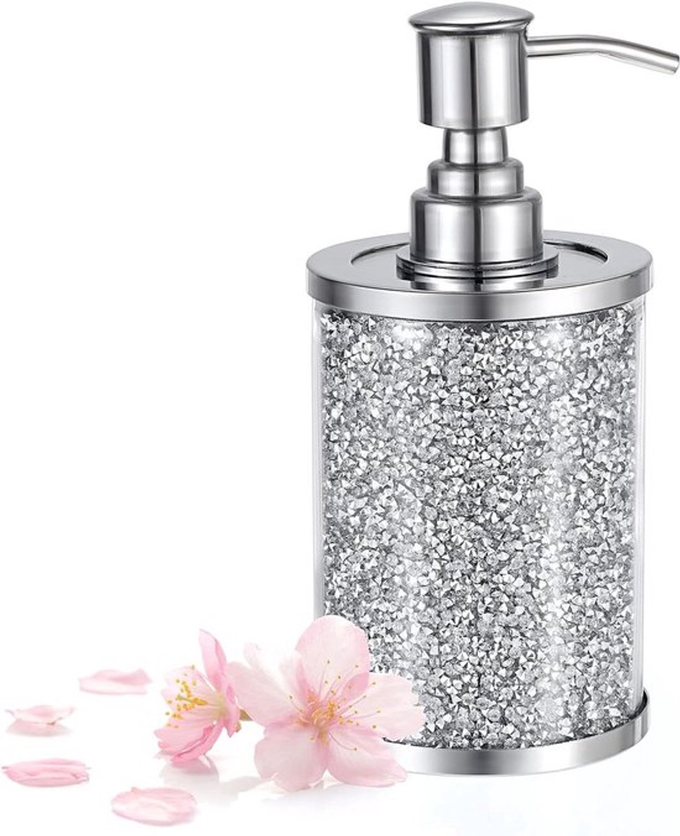 Glazen Zeepdispenser 350ml - Herbruikbare Dispenser voor Vaatwasmiddel, Shampoo en Lotion met RVS Pomp voor Keuken en Badkamer