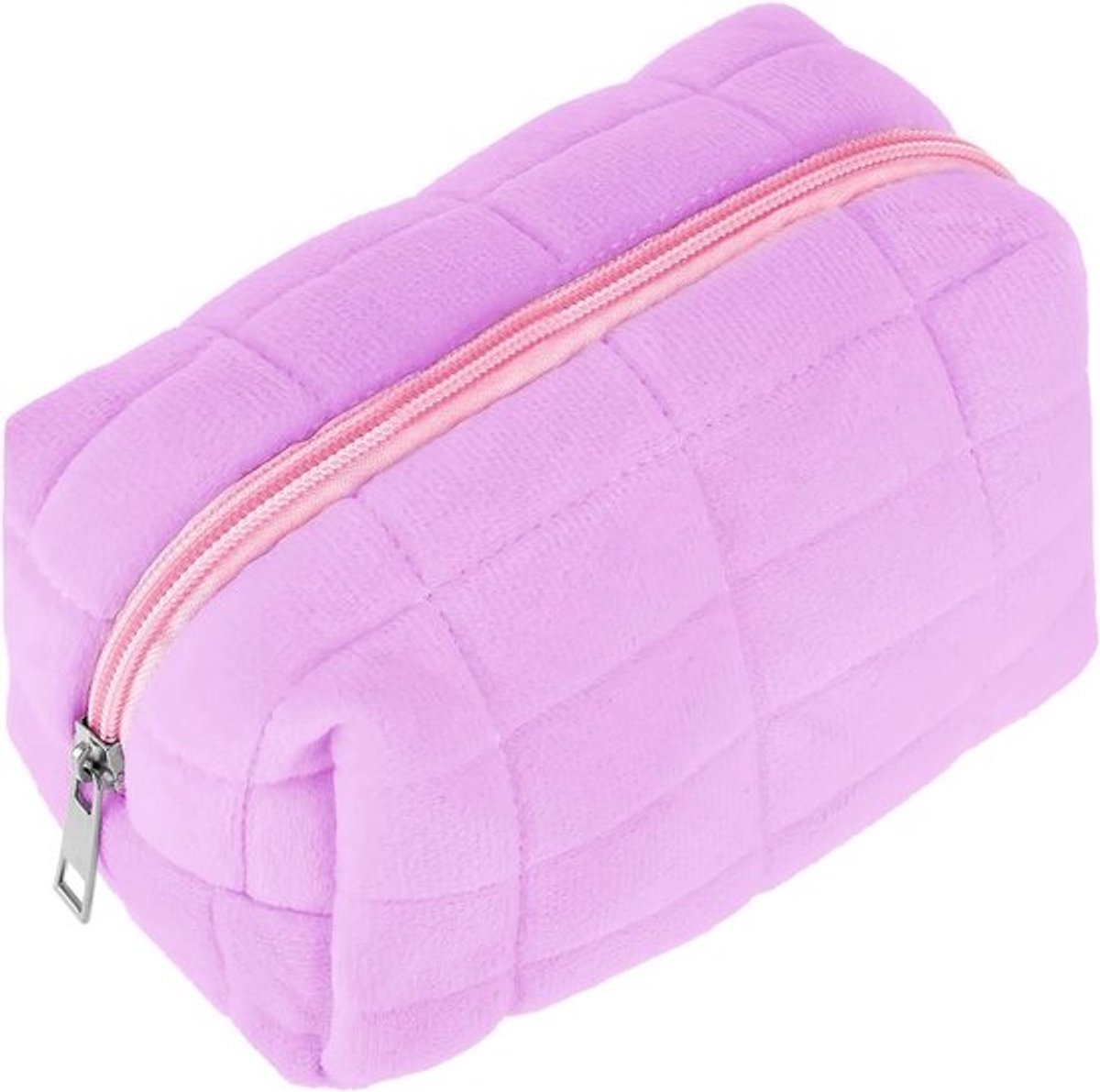 Kleine make-up-tas met rits – Cosmetische toilettas voor op reis, esthetische organizer in paars