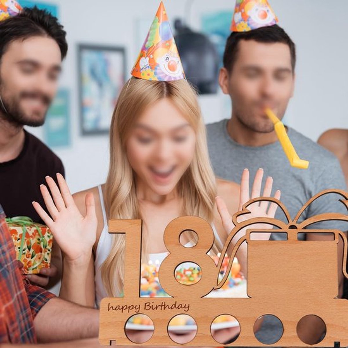 Houten Geld Cadeau voor 18e Verjaardag en Jubileum