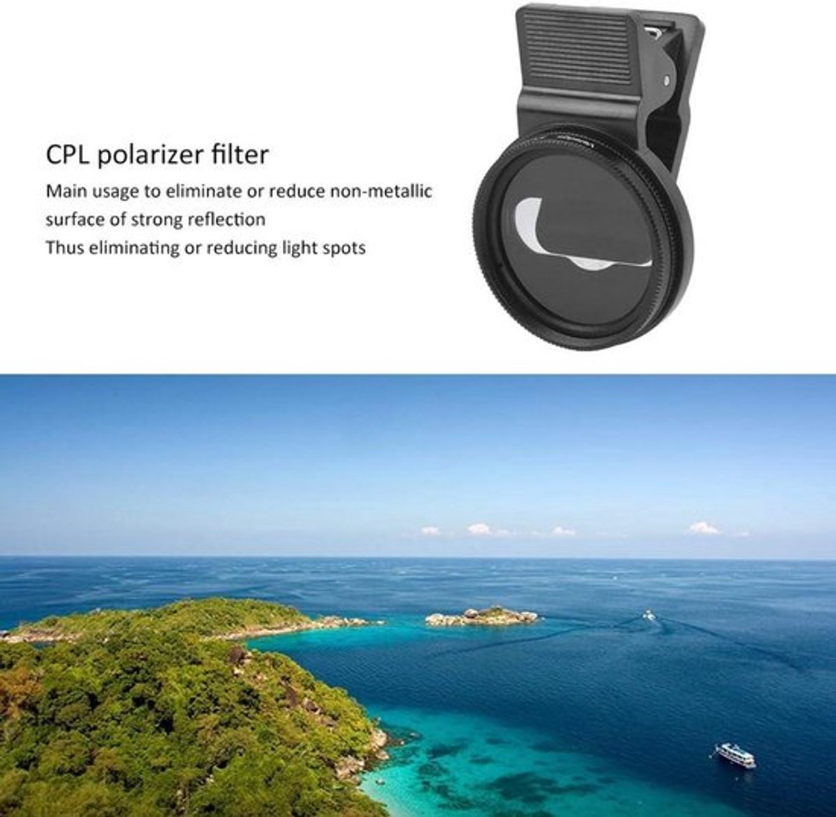 - Mobiele Telefoons CPL Polariserende Polarisatielensfilter - Verbeterde Fotokwaliteit - 37 mm - Camera Accessoires - Fotografie - Universeel Filter - Zwart - Verbeterde Beeldkwaliteit - Compatibel met Diverse Modellen