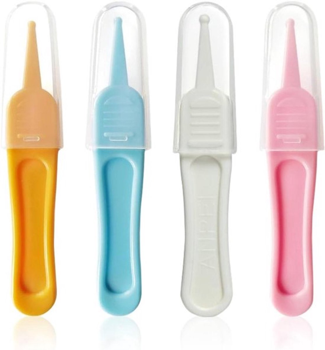 Baby Neuspincet Set - Reinigingsgereedschap - Veiligheidspincet - Ronde Kop - Intelligente Oplossing - Geschikt voor Baby's - Roze - 4 Stuks Babyneuspincet, Veiligheidspincet met Ronde Kop, Reinigingsgereedschap, Intelligente Oplossing voor Babysnot.