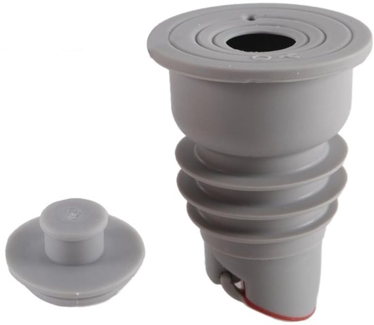 Afvoerplug Uitstekende Afdichting - Afvoerplug Wasmachine - Afvoerbuisconnector - Siliconen - Grijs - Geschikt voor 18-35 mm
