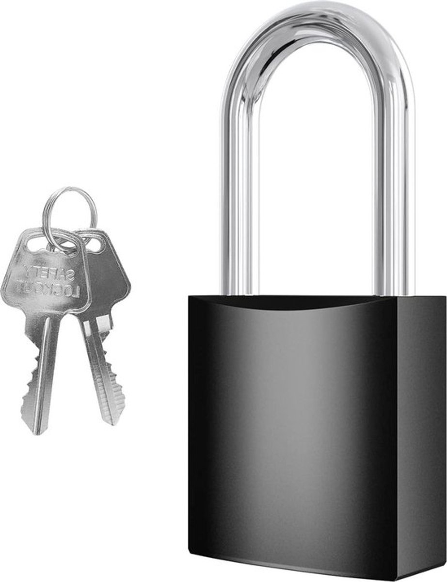 Hangslot Waterdicht Massief Aluminium Veiligheidsslot 2 sleutels 44 MM Lange Beugel Omheiningen Kisten.