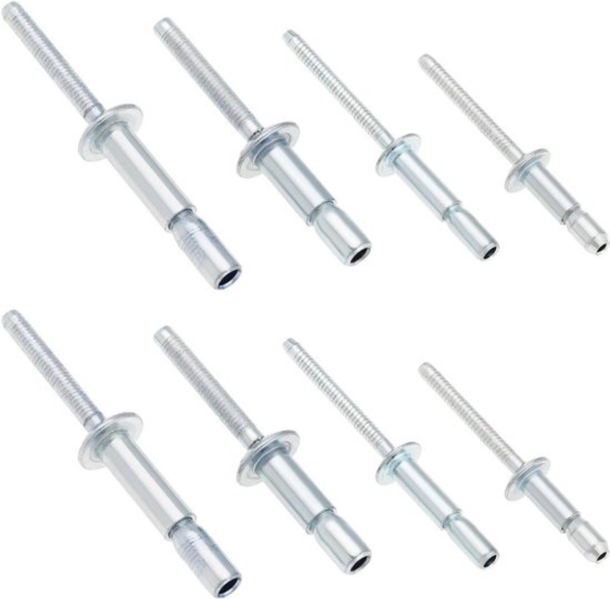- Structurele klinknagels - Bevestigingsbout - Luchtvaart - Grip bereik 1.5mm-16.0mm - Klinknagel - Aluminium Staal - Geschikt voor diverse toepassingen - Zilver 40 stuks.