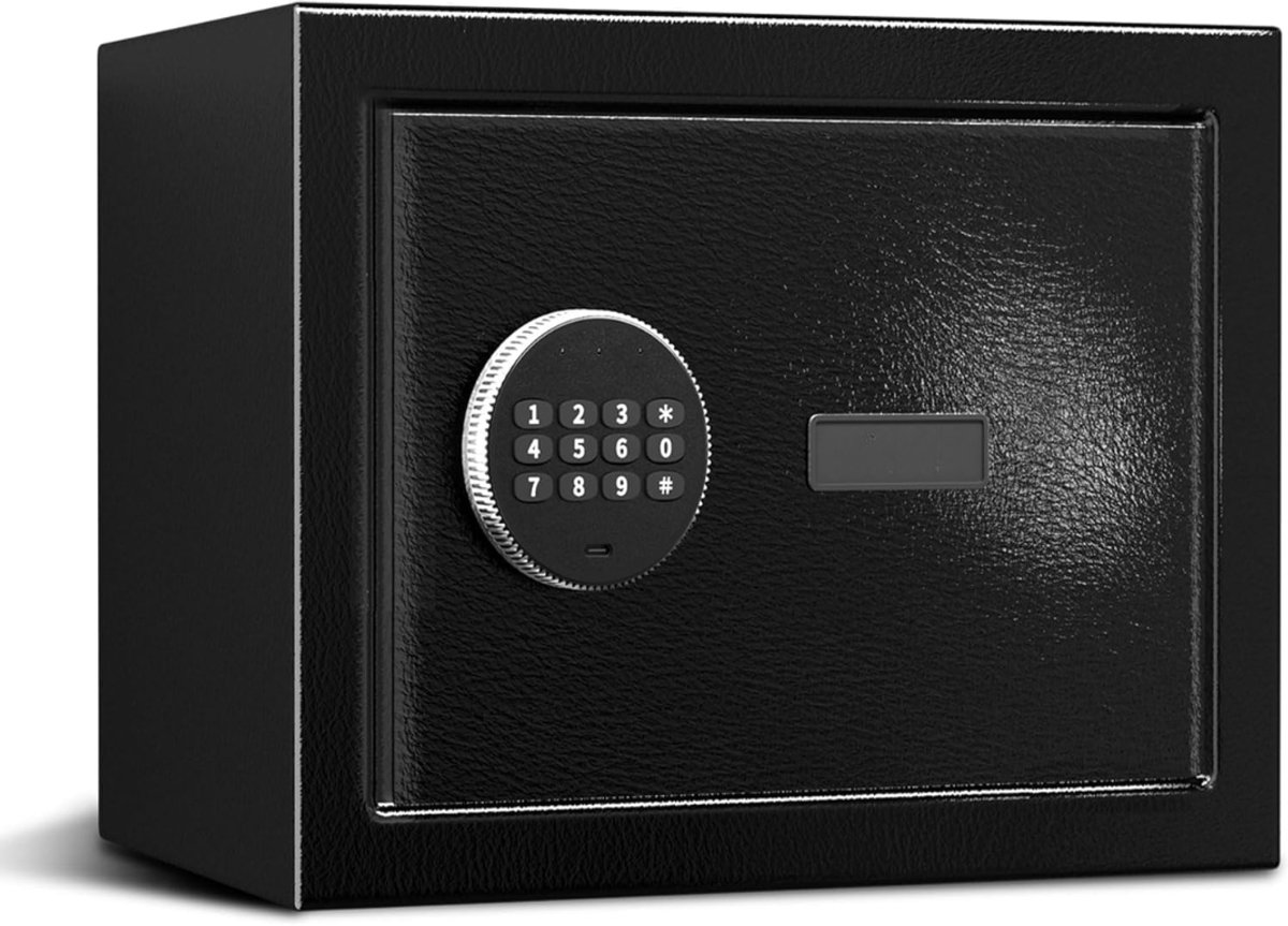 SNJY® Kluis Brandwerend - Kluisje met Sleutel - Documentenkluis met Cijferslot - 30D x 30B x 38H cm - Zwart