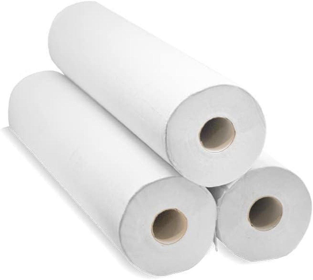 Papierrol Lounger - Onderzoekstafel papier - Hygiënisch werken - Gerecycled 1-laags papier - 65 meter - Wit