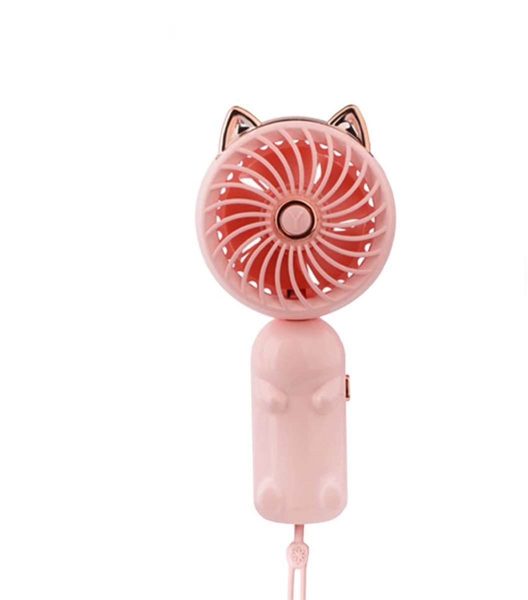 Draagbare handventilator - mini-USB-ventilator met oplaadbare batterij en 3 snelheden - Roze