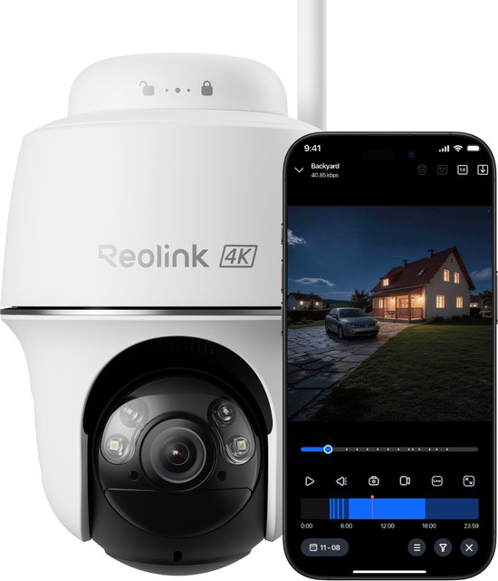 Reolink 4K Beveiligingscamera draadloos buiten op batterij mit Solarpanel, Detectie persoon/voertuig/dieren, Pan-en kantelfunctie, Nachtzicht in kleur van Reolink — afbeelding 5