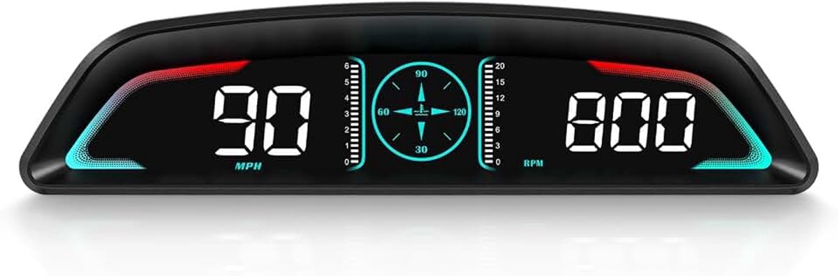 Up Display Auto HUD Head Up Display, MPH en KM/H, Auto Snelheid, RPM, Time en andere functies, digitale snelheidsmeter voor auto MPH