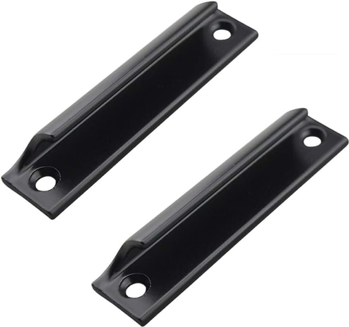 2 stuks handgrepen, balkondeur, buiten, aluminiumlegering, terrasdeurgreep, schuifdeurgreep, kastlade, terrasdeurgreep, voor ramen, meubelbeslag met schroeven (zwart)