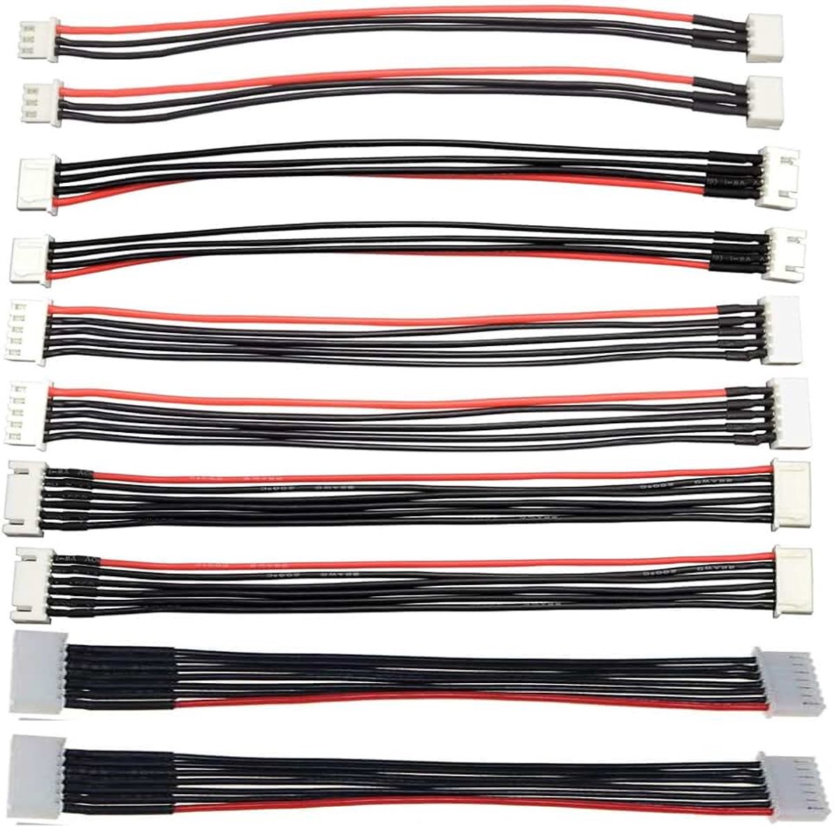 10 stuks Gebalanceerde Stekkers JST-XH 2S 3S 4S 5S 6S Balancer Verlengkabel met 15cm Balanskabel (2 per monster)