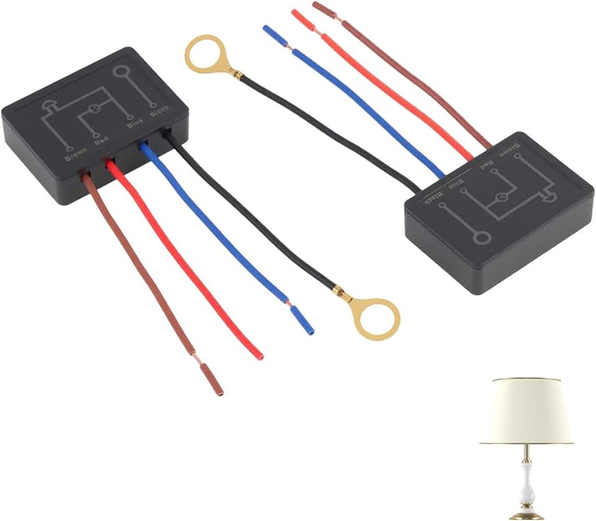 2-delige touch dimmer modulaire bureaulamp - 4-weg touch sensor dimmer voor eenvoudige lichtsturing, ideaal voor nachtverlichting, 220V, hoogwaardig ABS materiaal, dimbaarheid schakelaar elektrisch