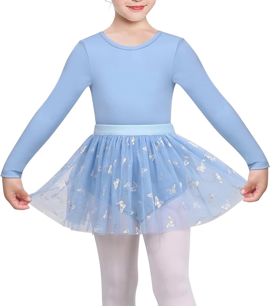 Jurk Eenvoudig Turnpakje Kant Lange mouw Ballet Dans Gymnastiek 4-10 jaar