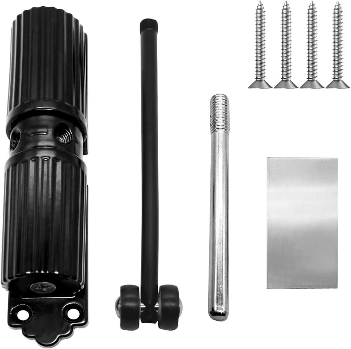 Deursluiter, vliegenhordeur, Garden Gate Closer | Deursluiting binnen van aluminiumlegering, zwart, voor hordeur, tuindeuren, hekpoorten, enz., kamerdeuren, kantoren