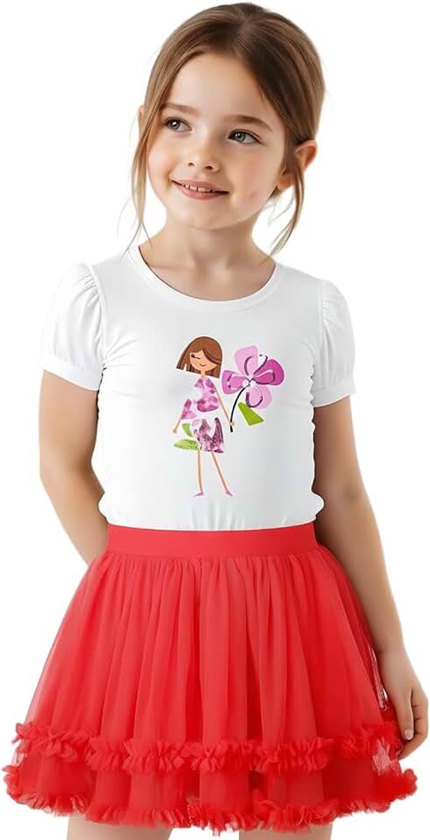 Tuturok voor meisjes, zachte pluizige 3-laags tule ruche rok voor peuter, baby, kinderen, casual feestkostuums 1-10 jaar