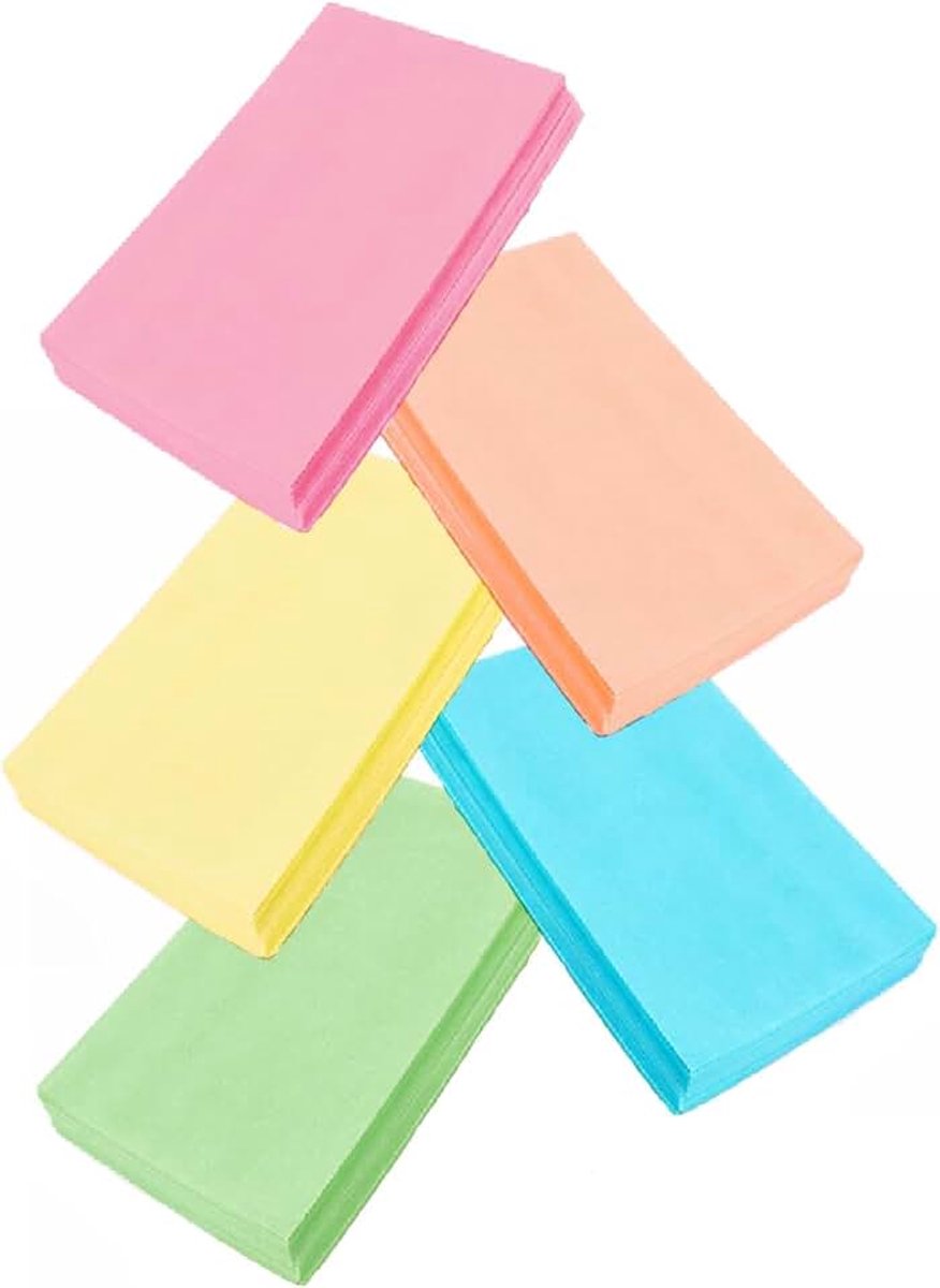 Wafer Paper Wafer Paper DIN A4, 0,30 mm - MIX 100 vellen groen, geel, blauw, roze, oranje